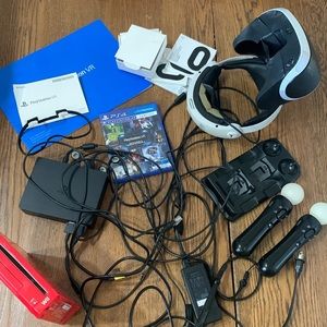 Gamers untested parts lot. Virtual reality ps4 move Wii assorted cords